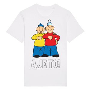 Tričko Pat a Mat - veľké A je to! biele