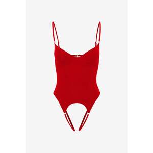 Červené crotchless body Rossa