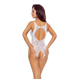 Biele crotchless body BS112