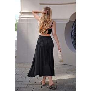 Čierna dlhá viskózová sukňa Manon