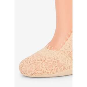 Béžové čipkované balerínkové ponožky Comfort Lace - dvojbalenie