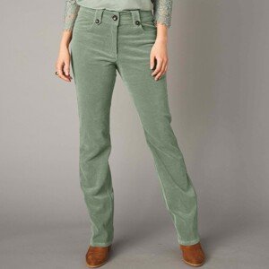 Blancheporte Rovné menčestrové nohavice zelená 38
