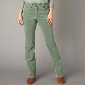 Blancheporte Rovné menčestrové nohavice zelená 48
