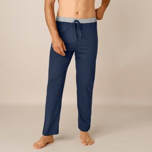 Blancheporte Súprava 2 rovných pyžamových nohavíc nám.modrá+sivý melír 40/42
