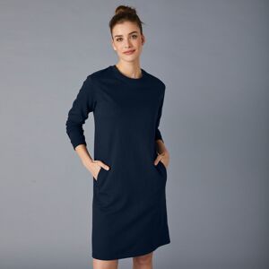 Blancheporte Mikinové šaty z meltonu s rovným strihom indigo 50