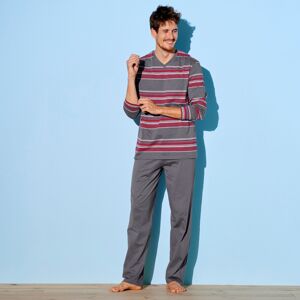 Blancheporte Pyžamo s nohavicami, prúžkovaná potlač sivá/červená 87/96 (M)