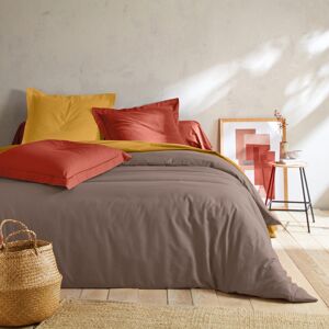 Blancheporte Jednofarebná posteľná súprava zn. Colombine z bavlny hnedosivá napínacia plachta 140x200cm