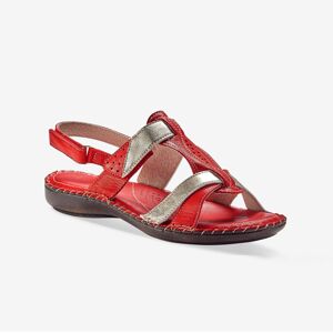 Blancheporte Dvojfarebné kožené sandále, červené červená/zlatá 36