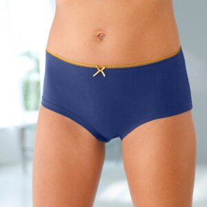 Blancheporte Bavlnené nohavičky shorty sa zladeným motívom hviezdičiek, súprava 4 ks nám.modrá/šafranová 34/36