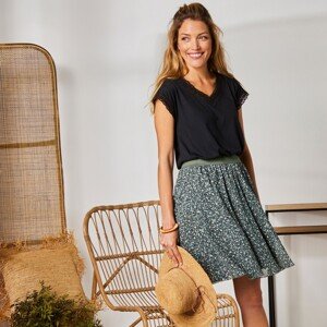 Blancheporte Krátka sukňa s minimalistickým vzorom bronzová 52