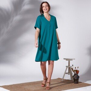 Blancheporte Krátke šaty v rozšírenom strihu smaragdová 38