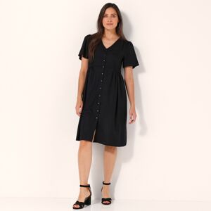 Blancheporte Voľné šaty na gombíky, jednofarebné čierna 36