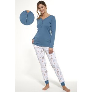Dámske pyžamo Cornette 723/300 Lucy Bielo-modrá S