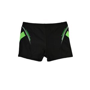 Chlapčenské plavky Noviti boxerky čierno-zelené KC005 Čierna 116-122