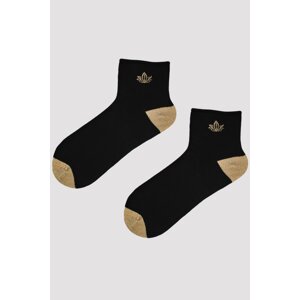 Dámske ponožky Noviti s třpytivými prvky SB028 Čierna 35-38