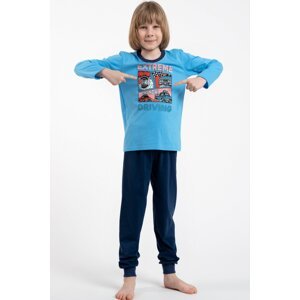 Chlapčenské pyžamo Italian Fashion Explore - bavlna Svetlomodrá-tmavomodrá 10 let