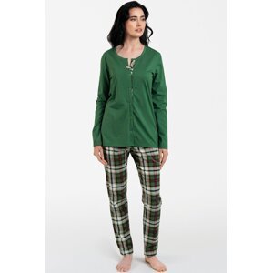 Dámske pyžamo Italian Fashion Asma - dlhé zapínacie Zelená 2XL