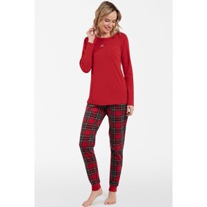 Dámske pyžamo Italian Fashion Tess - dlhé bavlnené Červená L