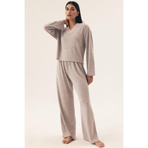 Dámske pyžamo - homewear - Henderson Fudge - voľný strih Svetlosivá L